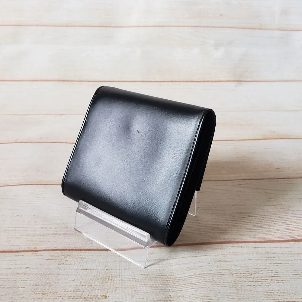 Authentic Cartier Leather Compact Unisex Wallet Black Designer Classic Piece